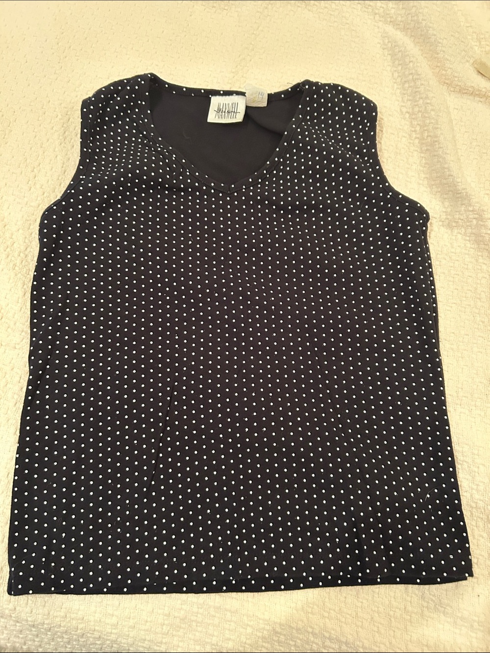 jason maxwell Black and White Polka Dot V‑Neck Tank
